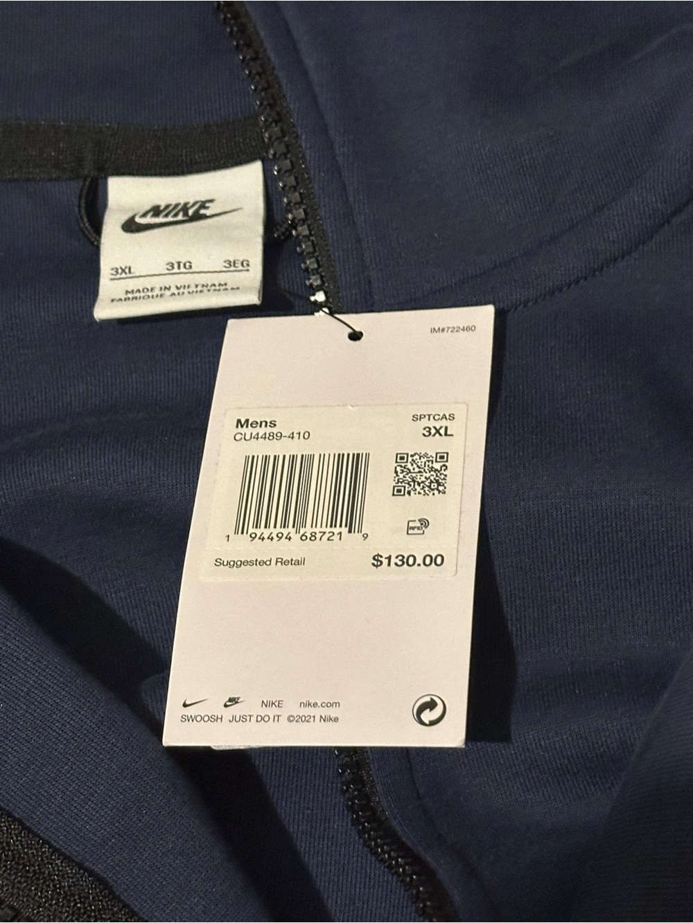 Nike Sportswear Midnight Blue Tech Fleece Hoodie Zip - Picture 8 of 8